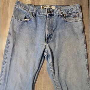 Harley Davidson Mens 34 X 34 Vintage Light Wash Classic Denim Straight Leg Jeans